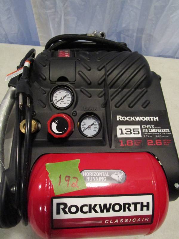 lot 192 image: Rockworth 1.2 Gallon Air Compressor