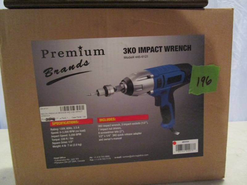 lot 196 image: Premium BrandsMastercraft 3KO Impact Wrench
