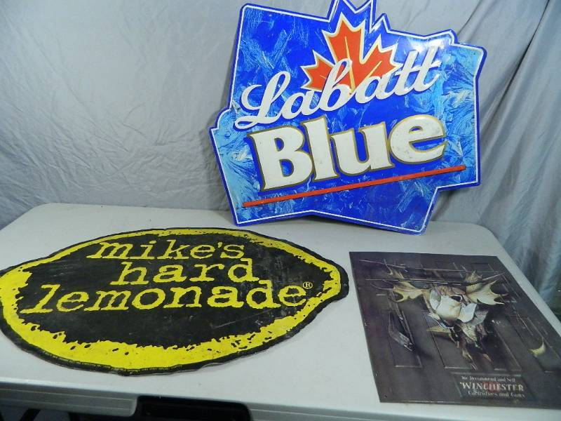 lot 41 image: 3 Metal Advertising Signs