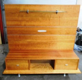 lot 9 image: NICE TV STAND WITH GLASS SHELF