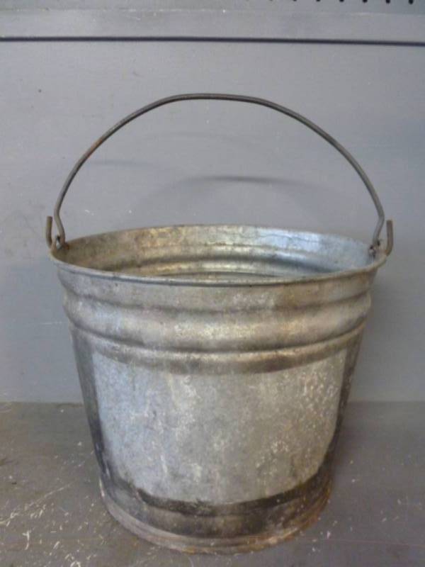 Vintage Galvanized Steel Pail