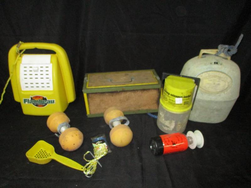 lot 81 image: Minnow Buckets, Worm Box, Bouy