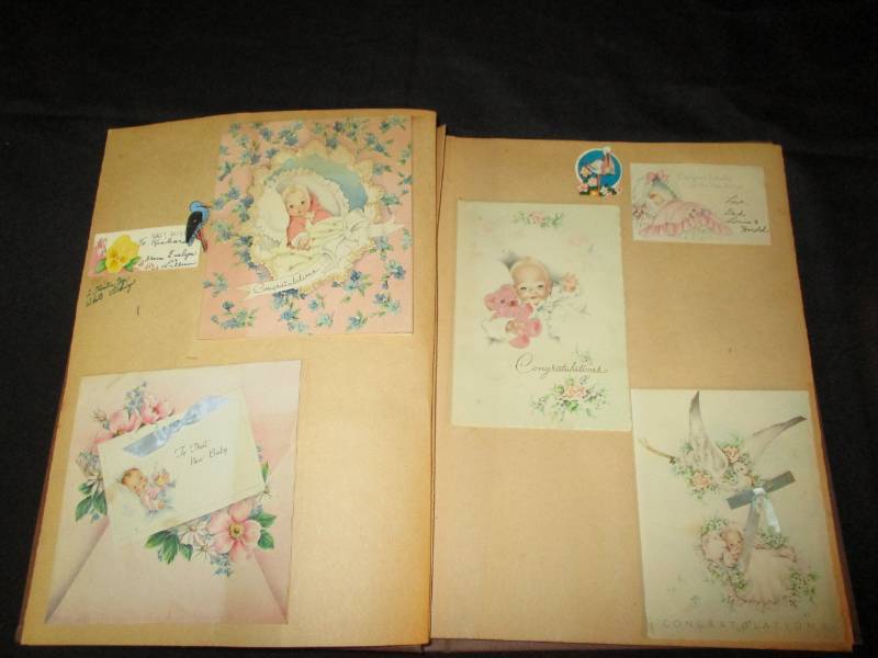 lot 156 image: Scrapbook with a 30 old Cards in it