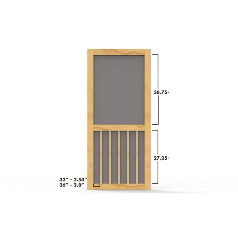 lot 363 image: Screen Tight 5 Bar Finger Joint Wood Hinged Screen Door (Actual 32-in x 80-in) W5BAR32
