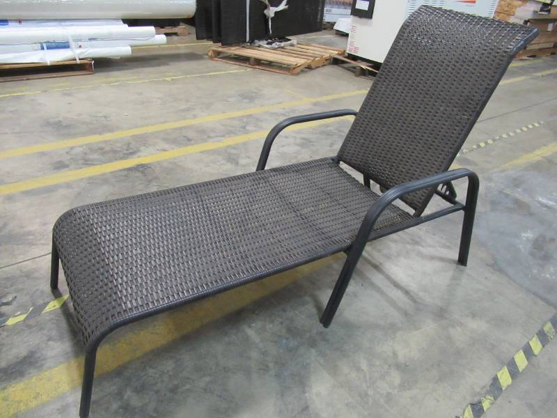 lot 339 image: Garden Treasures Pelham Bay Collection, Wicker Stackable Chaise Lounge Chair CL-17S148W