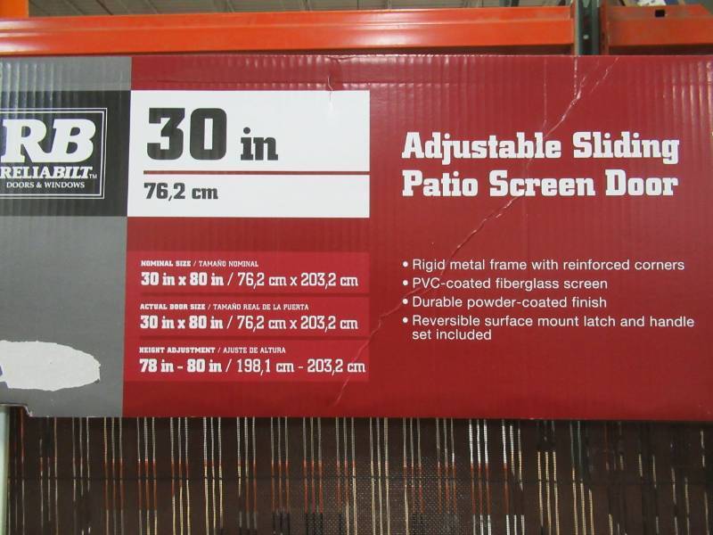 lot 212 image: ReliaBilt White Steel Sliding Curtain Screen Door (Common 30-in x 80-in) SCRPSA2020WH30