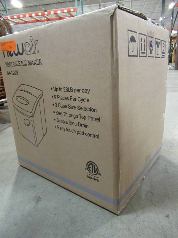 lot 408 image: Newair 28 lb. Freestanding Ice Maker in Stainless Steel, AI-100SS