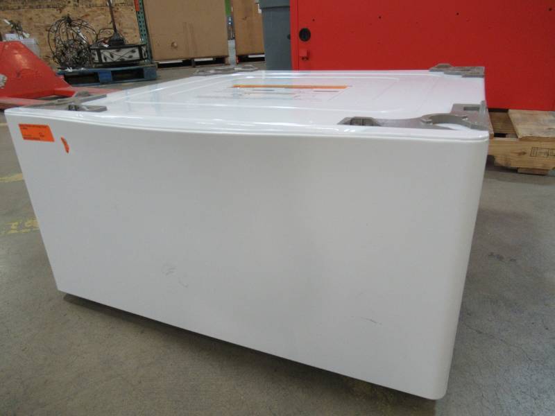 lot 419 image: LG Laundry Pedestal with Storage Drawer in White, WDP4W