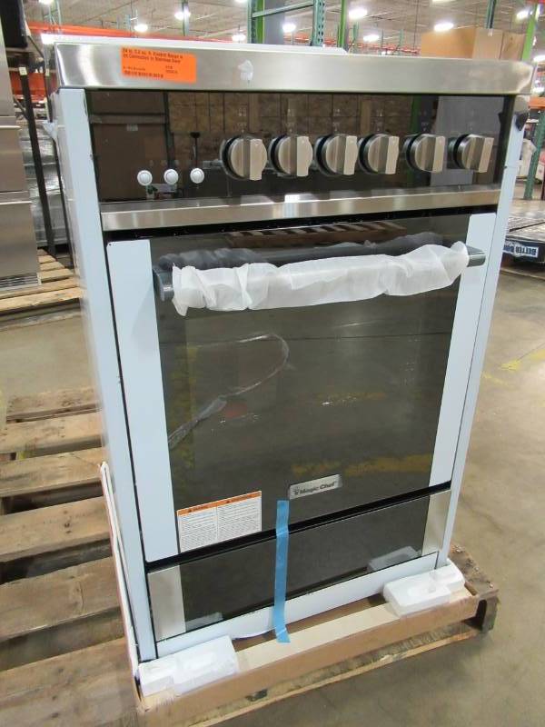 lot 421 image: Magic Chef 24 in. 2.2 cu. ft. Electric Range with Convection in Stainless Steel, MCSRE245