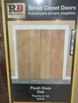 lot 177 image: ReliaBilt Unfinished Hollow Core Bi-Fold Closet Interior Door with Hardware (Common 24-in x 80-in) 12347