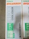 lot 124 image: 2 Cases of SYLVANIA 48 X 1 12 Dia 34w Medium Bi-pin (T12) 4100 K Cool White Fluorescent Light Bulbs (10-Pack) 22480