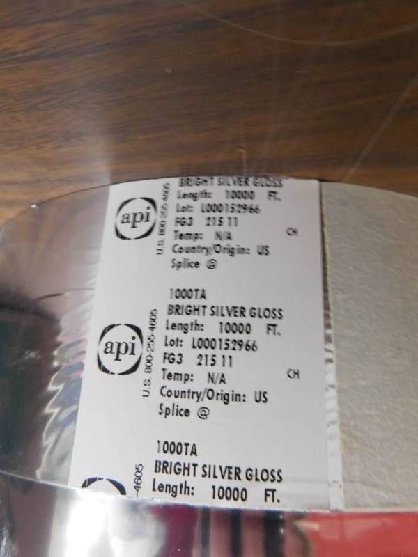 lot 44 image: api Bright Silver Gloss Stamping Foil