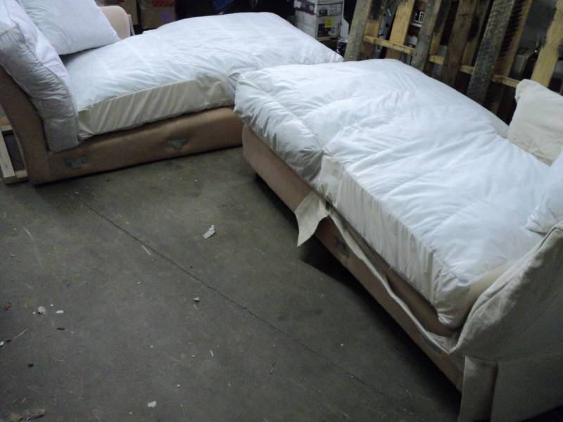 lot 107 image: 2 Chaises 66 x 34 need Upholste...