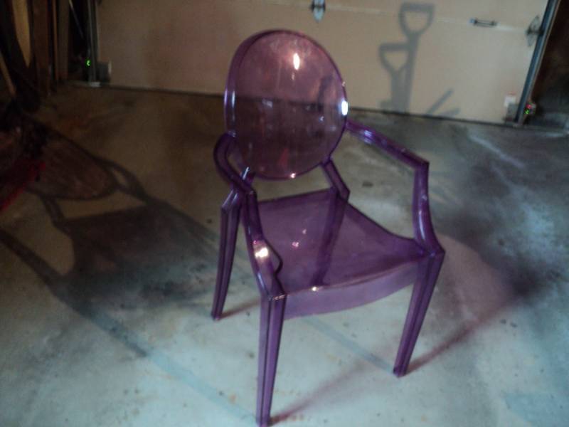 lot 159 image: Purple  Acrylic Chair...