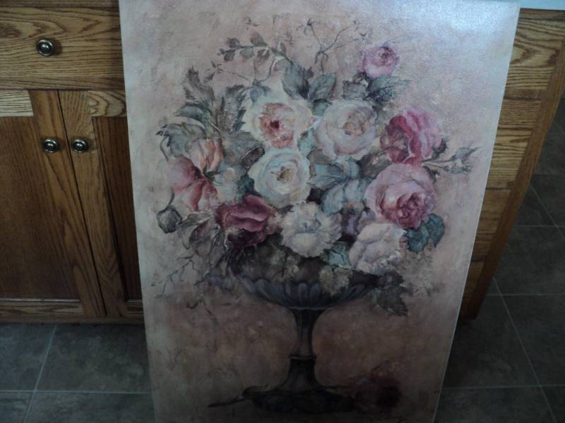 lot 167 image: Flower Canvas 24 x 36 and Our Sto...