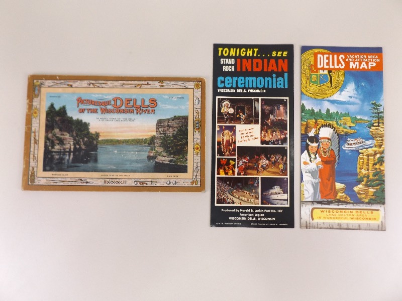 Lot of AntiqueVintage Wisconsin Dells Brochures, Postcards, etc.