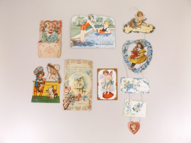 Lot of AntiqueVintage Die Cut Valentines