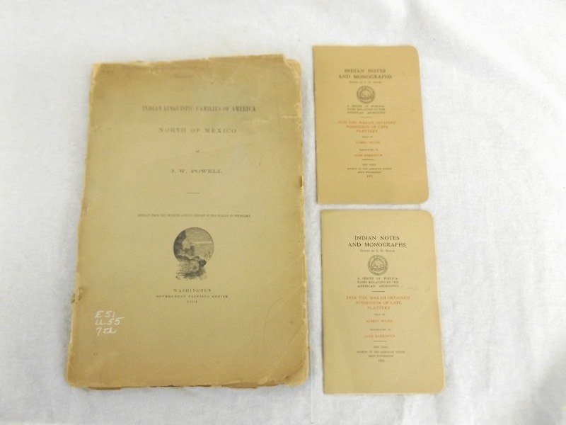 1891 Indian Linguistic Families of America with Map