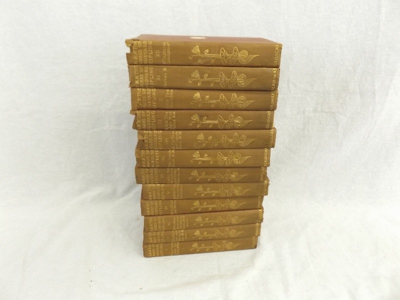 1899 Antique 12 Volume Set The Works of Runyard Kipling, Jungle Book Etc.