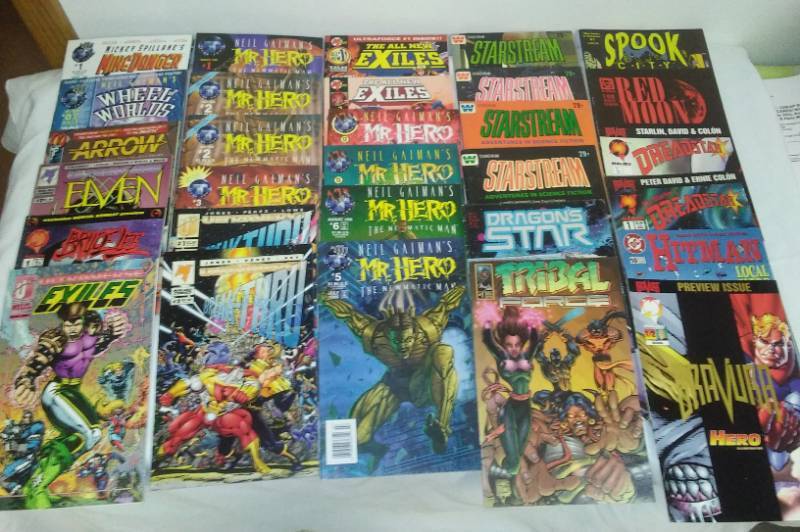 lot 33 image: 30 comics - Mr. Hero, Mickey Spillane, Whitman, Star Stream