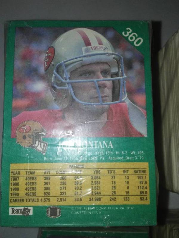lot 85 image: 1992 NFL flare set in 1991 Fleer partial