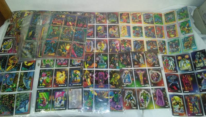 lot 141 image: Marvel and superhero collector cards . Excellent collector quality.