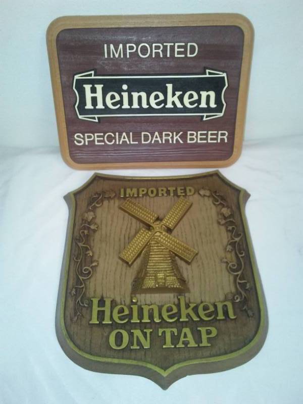 lot 169 image: Imported Heineken plastic beer signs - 2.