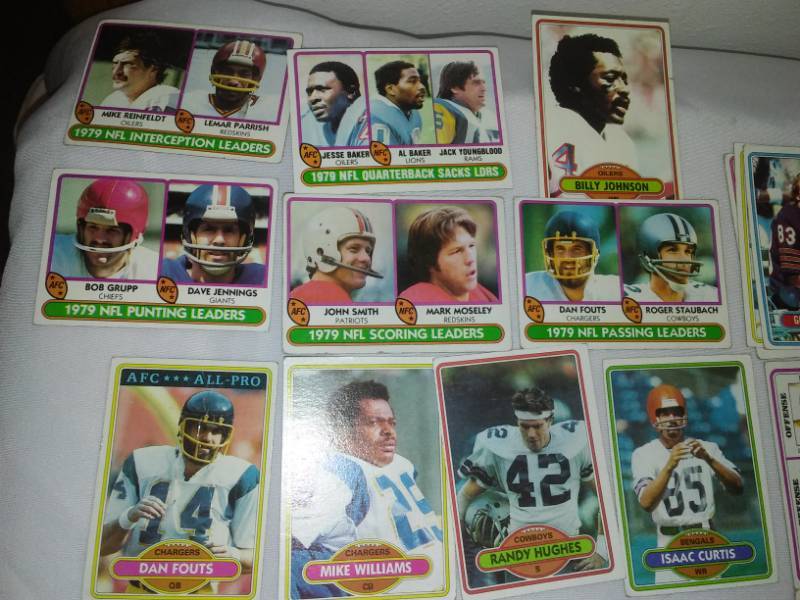 lot 286 image: 221 NFL 1980 Topps - names from way back.