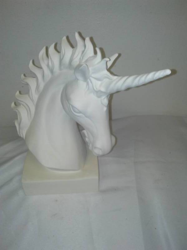 lot 308 image: Ceramic unicorn - paint your own 12.5 inch greenware.