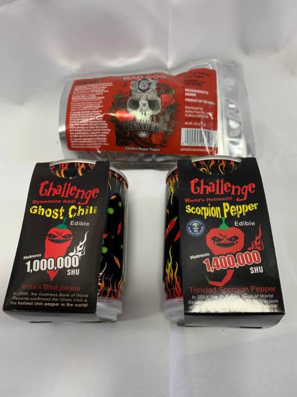 lot 12 image: Ghost & Scorpion Pepper Plants  Carolina Reaper Peppers