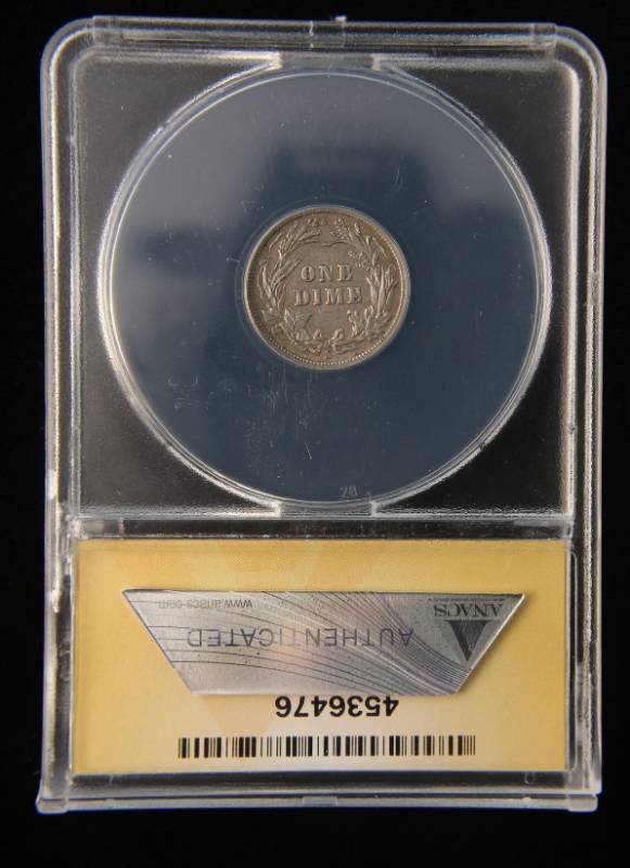 1916-S BARBER SILVER DIME XF45 ANACS