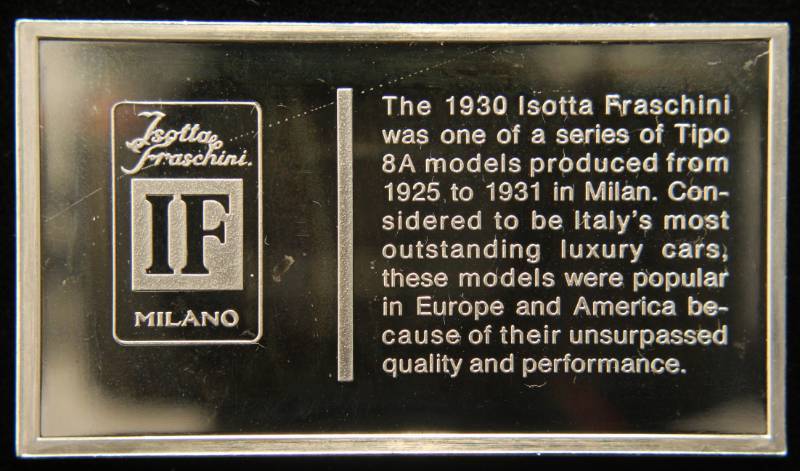 VINTAGE 1930 ISOATTA FRASCHINI 1000 GRAINS (2.08 TROY OZ) STERLING SILVER BAR