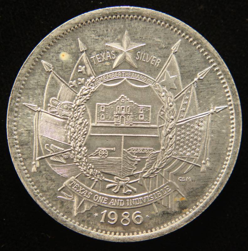 1 TROY OZ. .999 FINE SILVER TEXAS ROUND