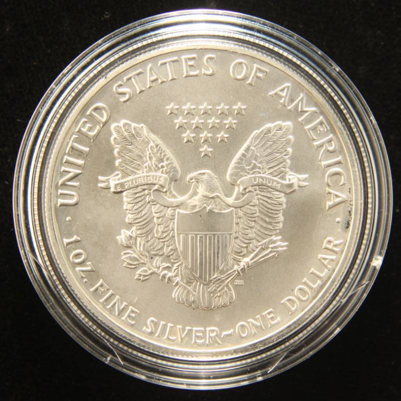 1991 AMERICAN SILVER EAGLE 1 TROY OZ. .999 FINE SILVER IN AIRTITE