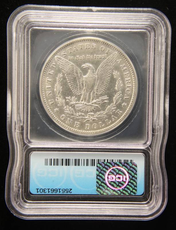1896-O MORGAN SILVER DOLLAR AU50 ICG BETTER DATE