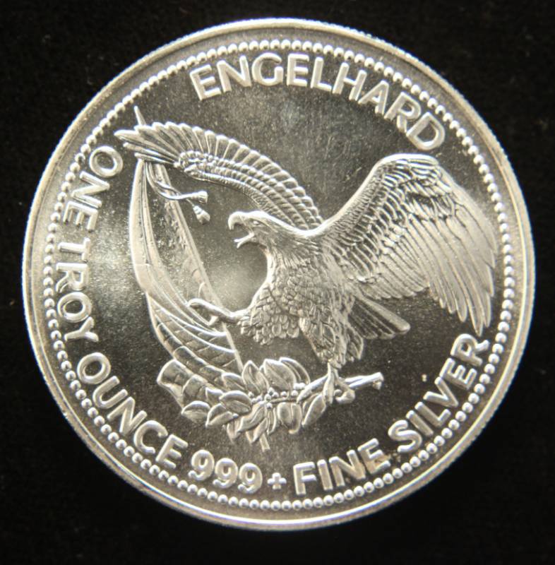 1 TROY OZ. .999 FINE SILVER 1984 ENGELHARD AMERICAN PROSPECTOR