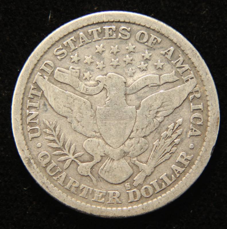1895-S BARBER SILVER QUARTER