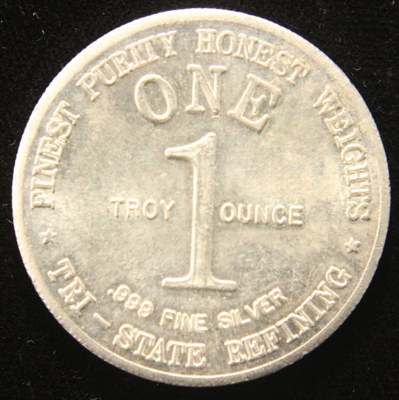 1 TROY OZ. .999 FINE SILVER 1976 TRI-STATE