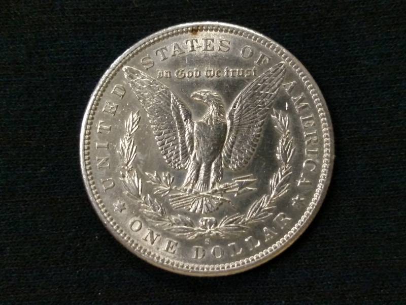 lot 11 image: 1890 S AU Morgan Silver Dollar...