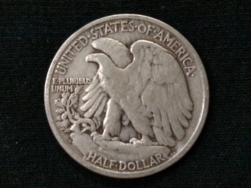 lot 52 image: 1945 S Walking Liberty Silver Half ...