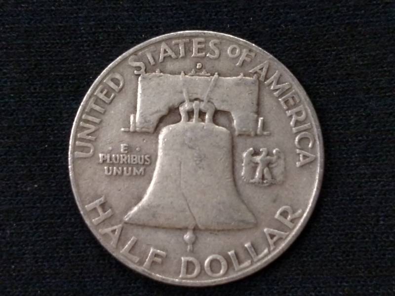lot 57 image: 1954 D Franklin Silver Half Dollar...
