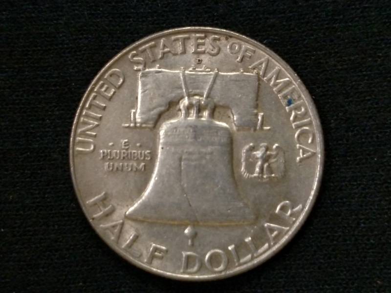 lot 60 image: 1958 D Franklin Silver Half Dollar...