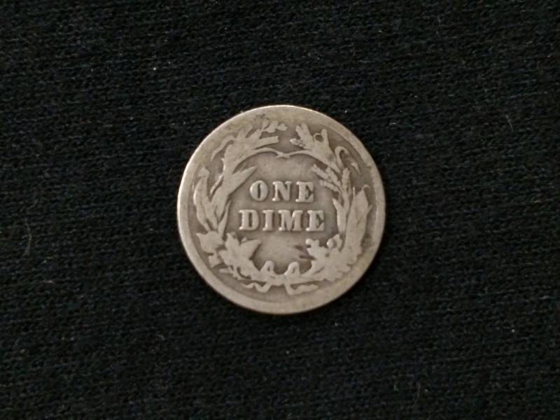 lot 76 image: 1907 Barber Silver Dime...