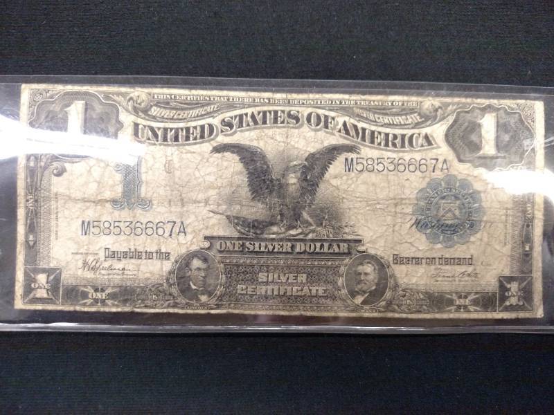lot 96 image: 1899 Large Size Black Eagle One Dol...