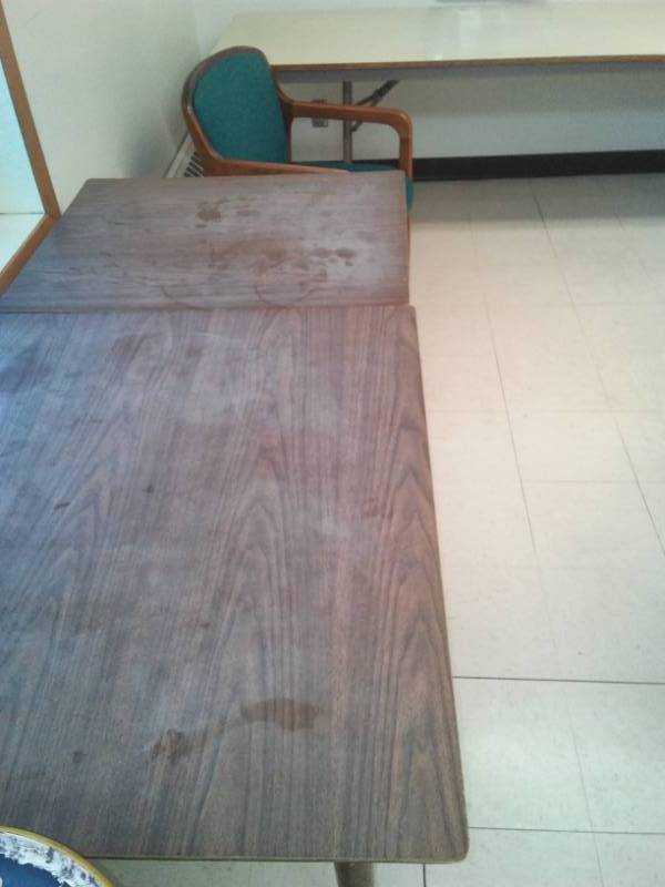 lot 97 image: 8 foot folding table - 2  more.