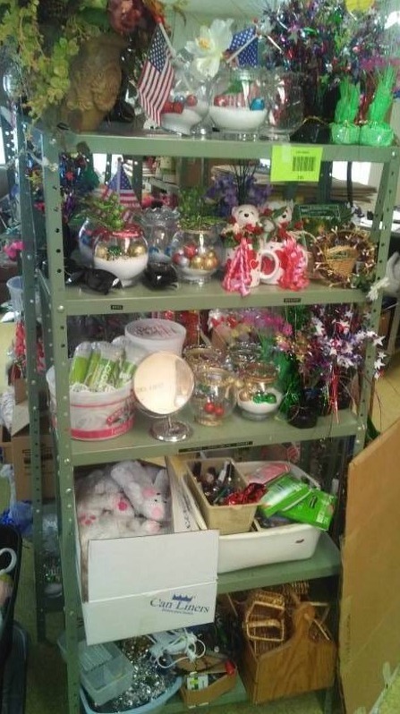 lot 235 image: 5 shelf storage with crafting contents.