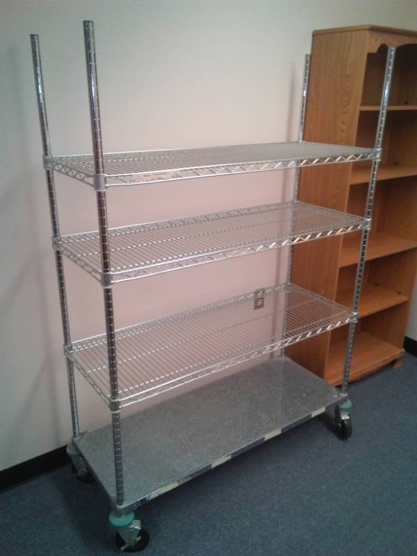 lot 297 image: Metal Chrome roller cart.