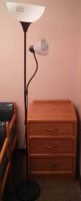 lot 315 image: Three drawer stand and Light.
