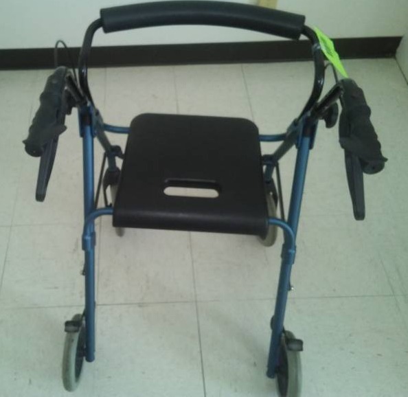 lot 111 image: Guardian Envoy 480 Walker on Wheels with seat and brakes blue - collapsible.
