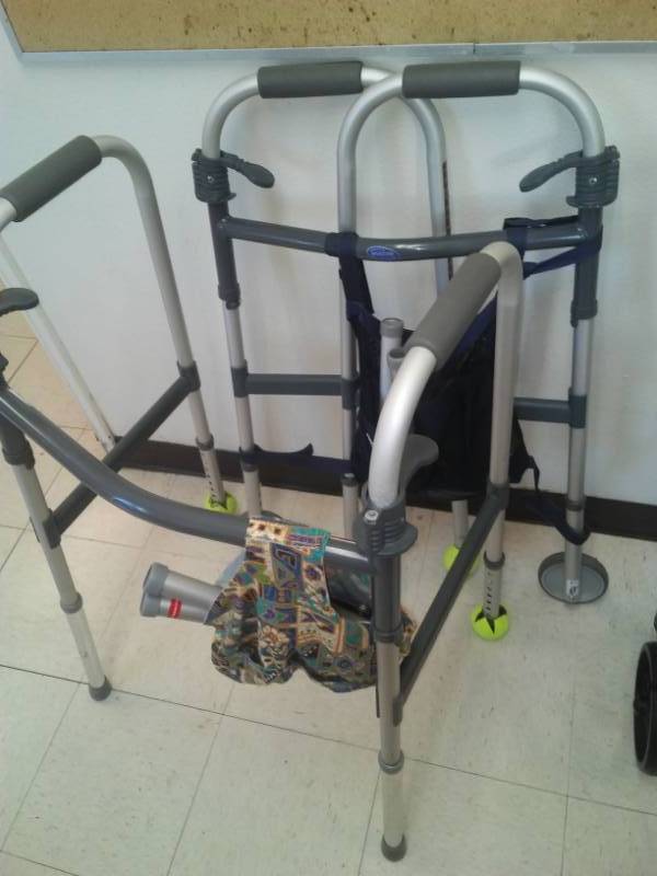 lot 372 image: Two newer Invacare walkers,